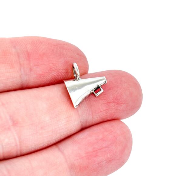 Vintage Thailand Sterling Silver 925 Cheer Megaphone Pendant Charm - Picture 1 of 7